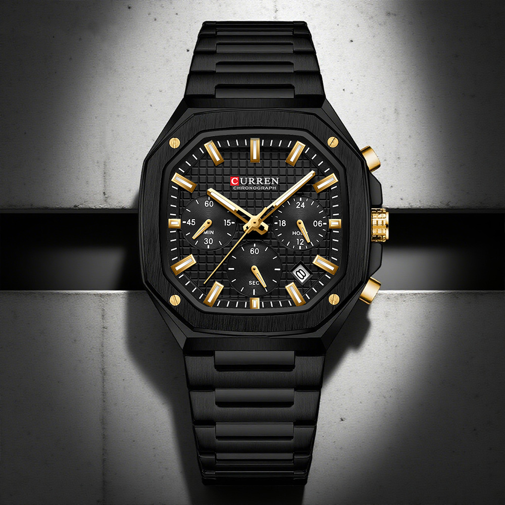CURREN Luxury Square Chrono Wa - Luxury Watch Dial recension och pris